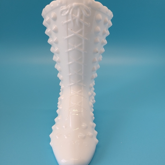 Fenton Milk Glass Hobnail Boot - Picture 2 of 8